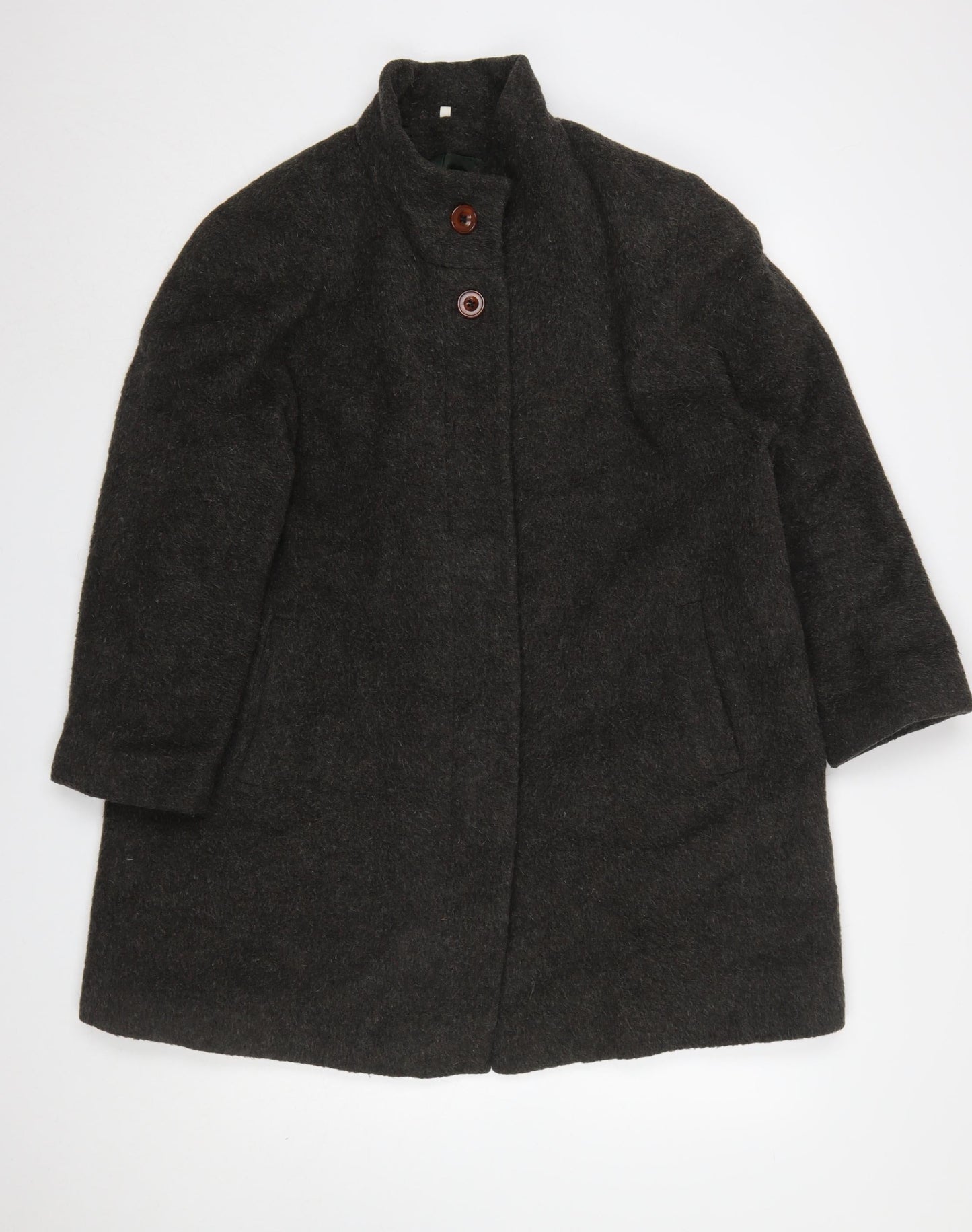 Berkertex Women Brown Wool Blend Overcoat Size 16