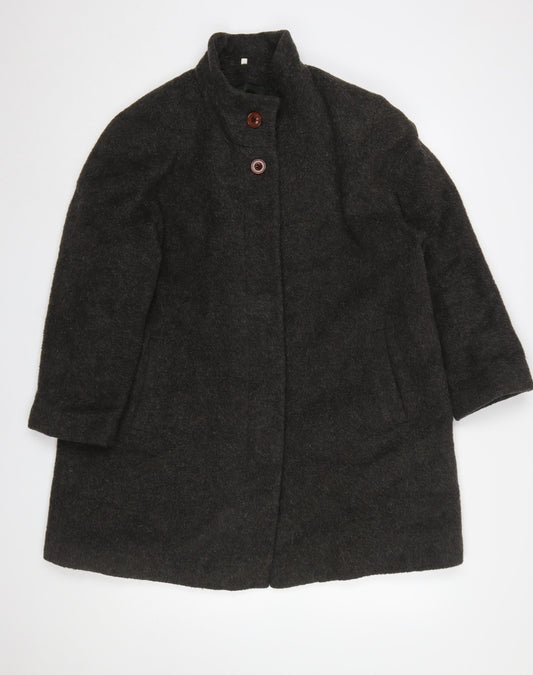 Berkertex Women Brown Wool Blend Overcoat Size 16