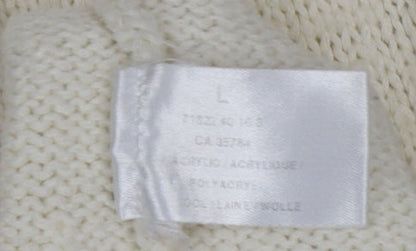 Windsmoor Women Ivory Full Zip High Neck Wool Blend Jumper L