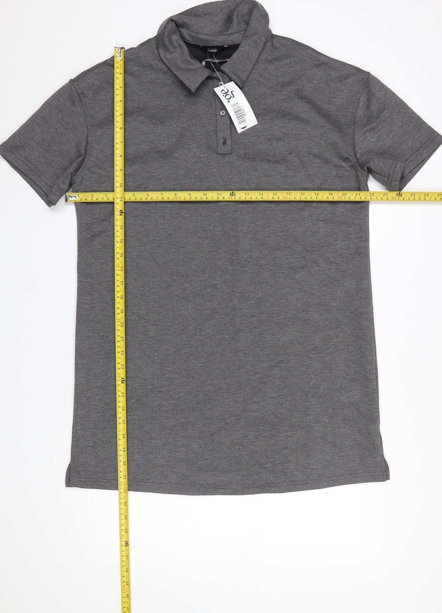 George Women Grey Collared Short Sleeve Shirt Dress Size 10