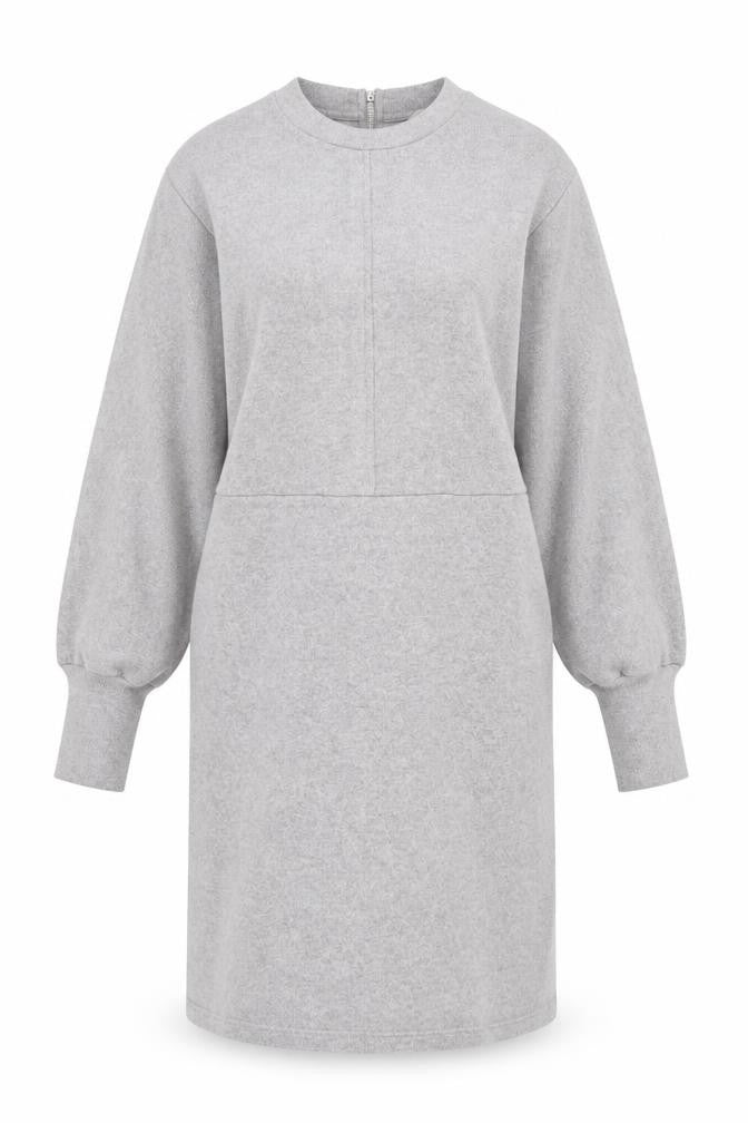 Next Womens Grey Knit Shift Dress Size 18 Long Sleeve High Neck