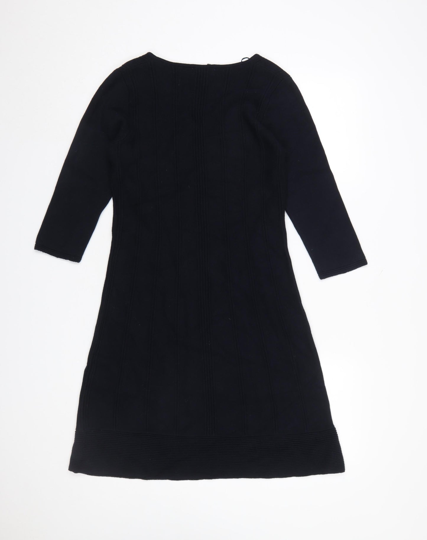 Monsoon Womens Black Cotton A-Line Knee Length Dress Size 12