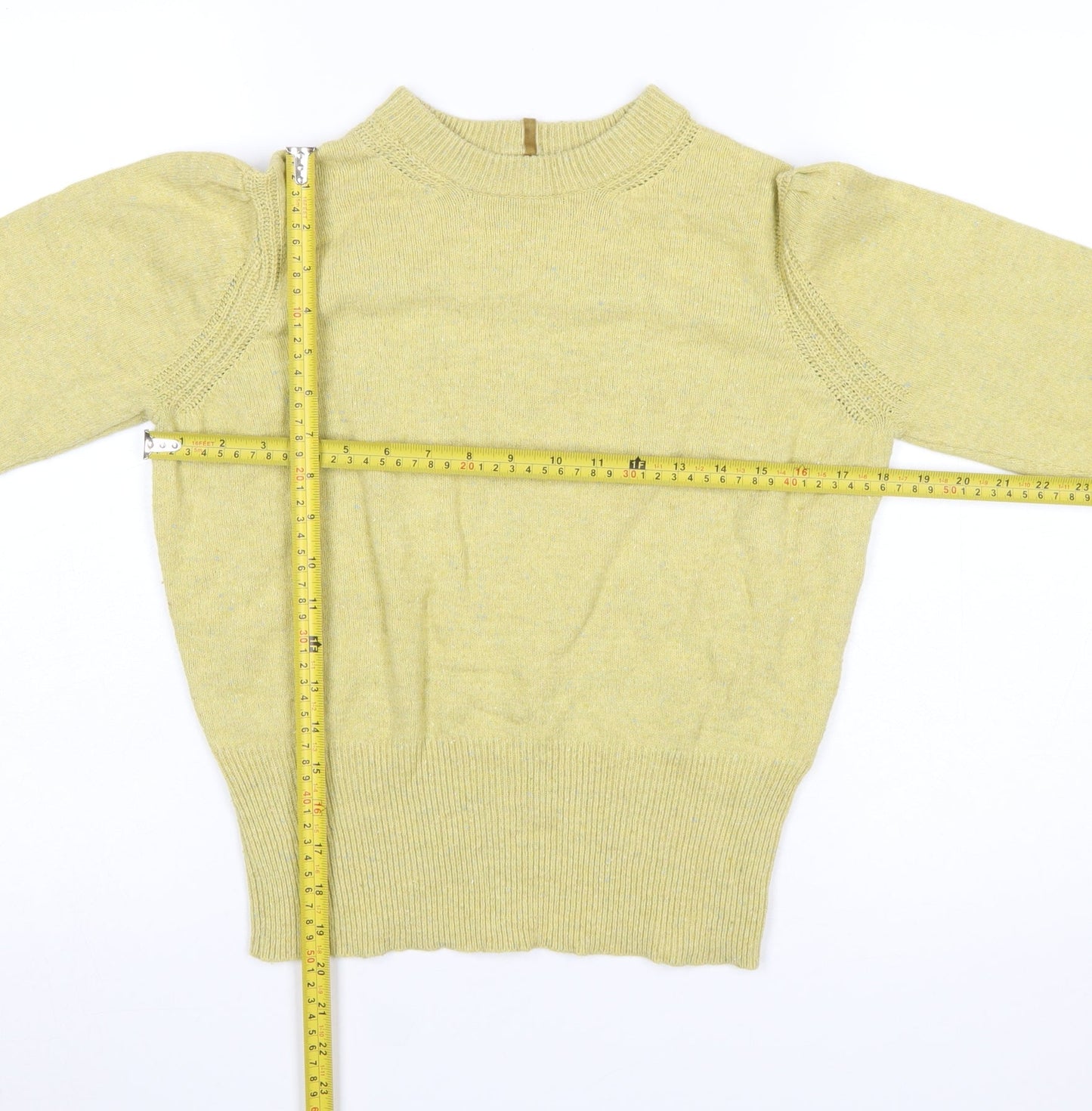 Marks and Spencer Per Una Women's Yellow Mock Neck Jumper Size 12
