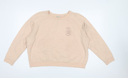 Jack Wills Women Beige Crew Neck Pullover Sweatshirt UK14