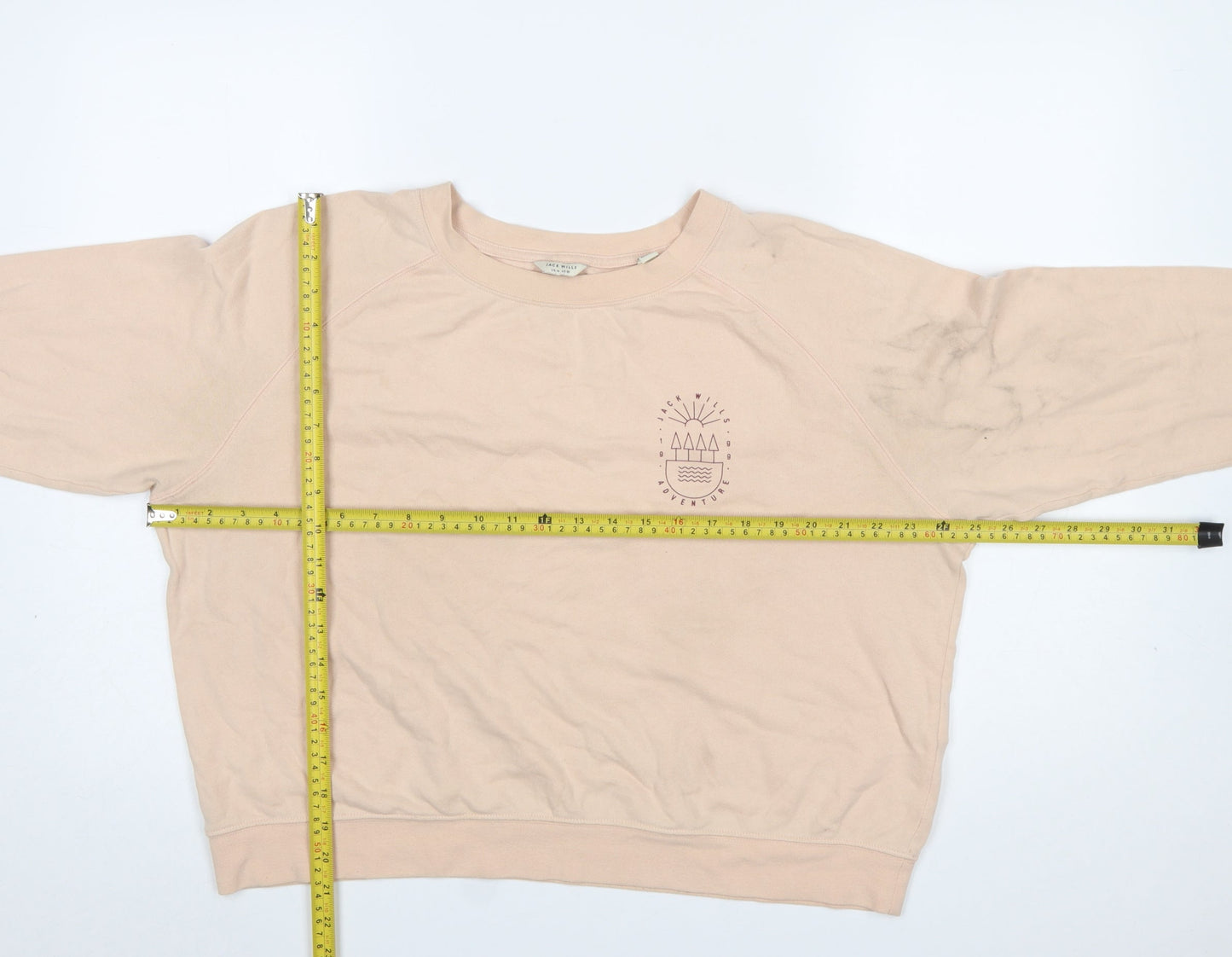 Jack Wills Women Beige Crew Neck Pullover Sweatshirt UK14