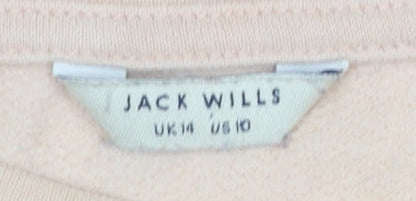 Jack Wills Women Beige Crew Neck Pullover Sweatshirt UK14