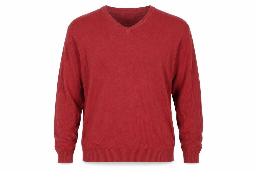 Cotton Traders Men's Red V-Neck Pullover Jumper XL