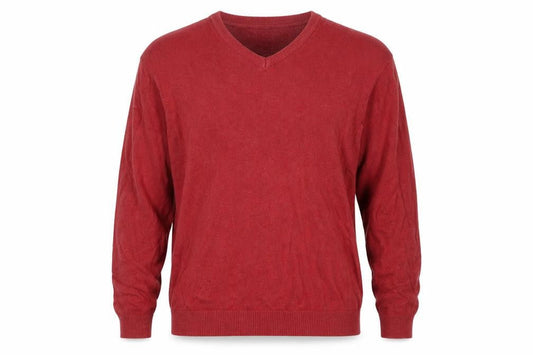 Cotton Traders Men's Red V-Neck Pullover Jumper XL