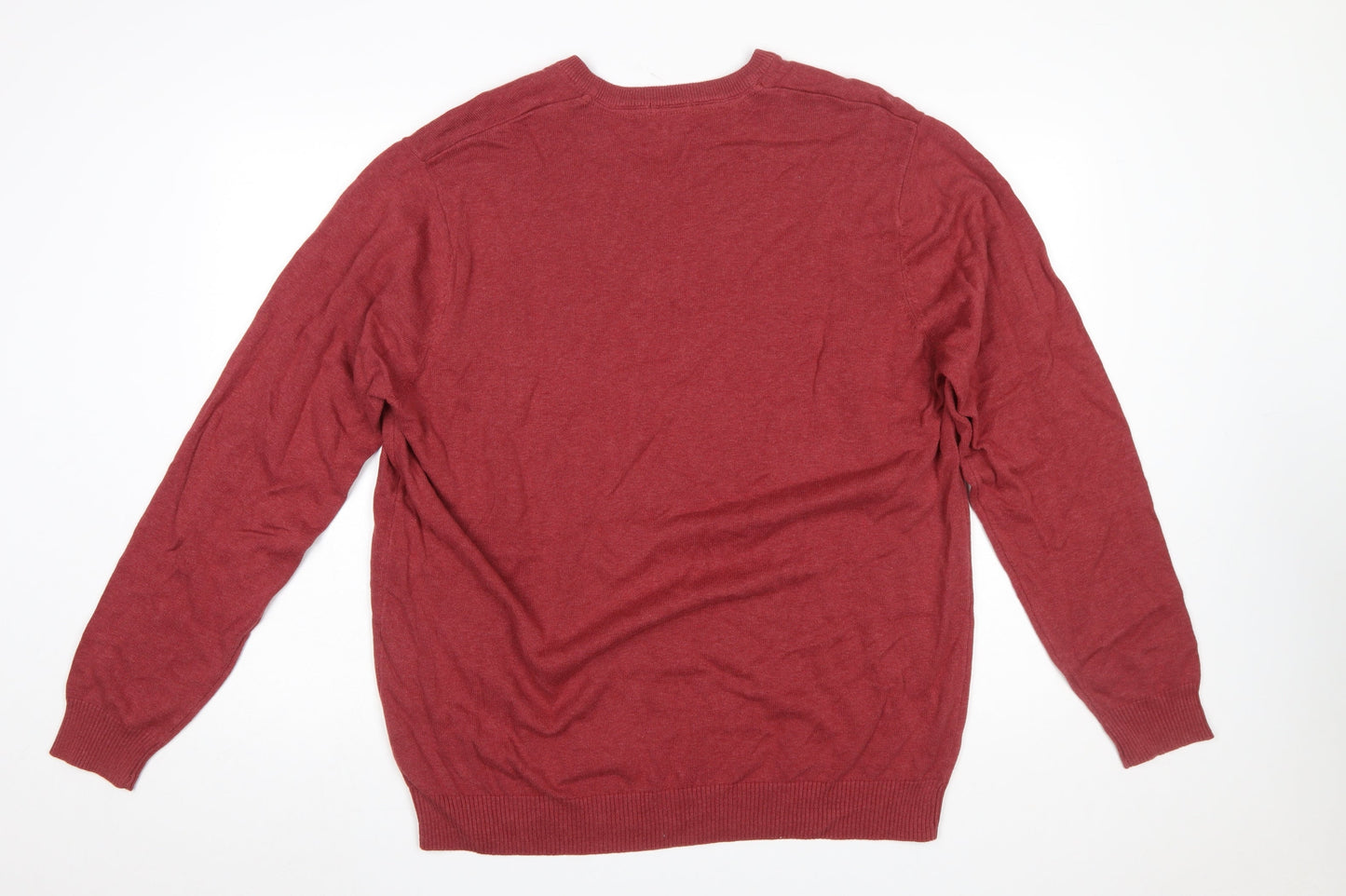 Cotton Traders Men's Red V-Neck Pullover Jumper XL