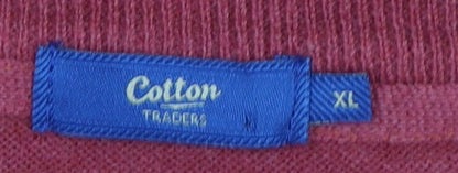 Cotton Traders Men's Red V-Neck Pullover Jumper XL