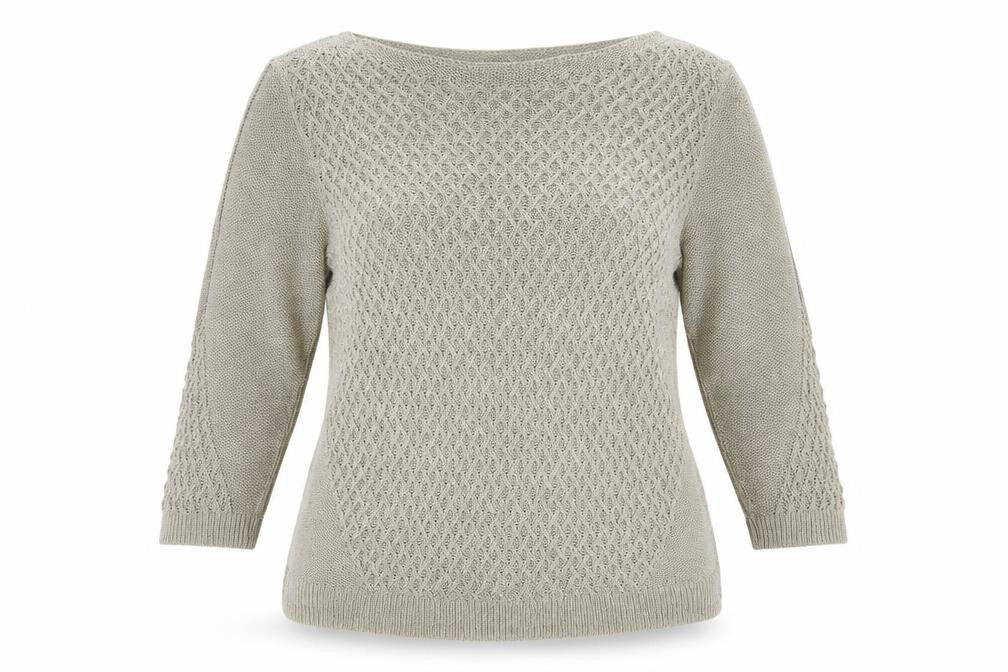 Marks & Spencer Women Beige Size 16 Knit 3/4 Sleeve Jumper