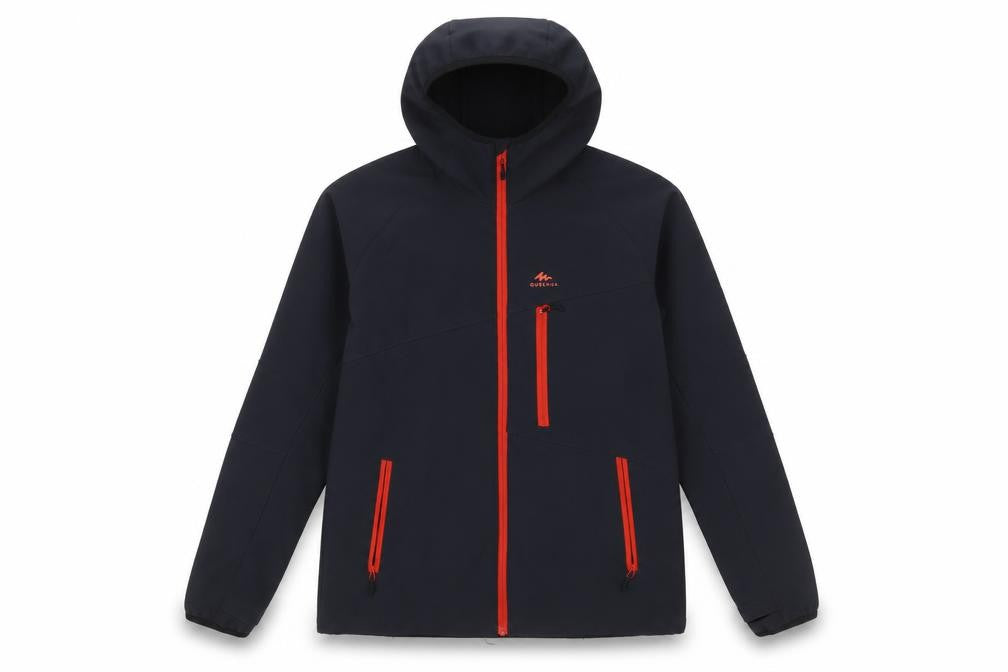 Quechua Boys Black Softshell Hooded Outdoor Jacket 14-15 Years