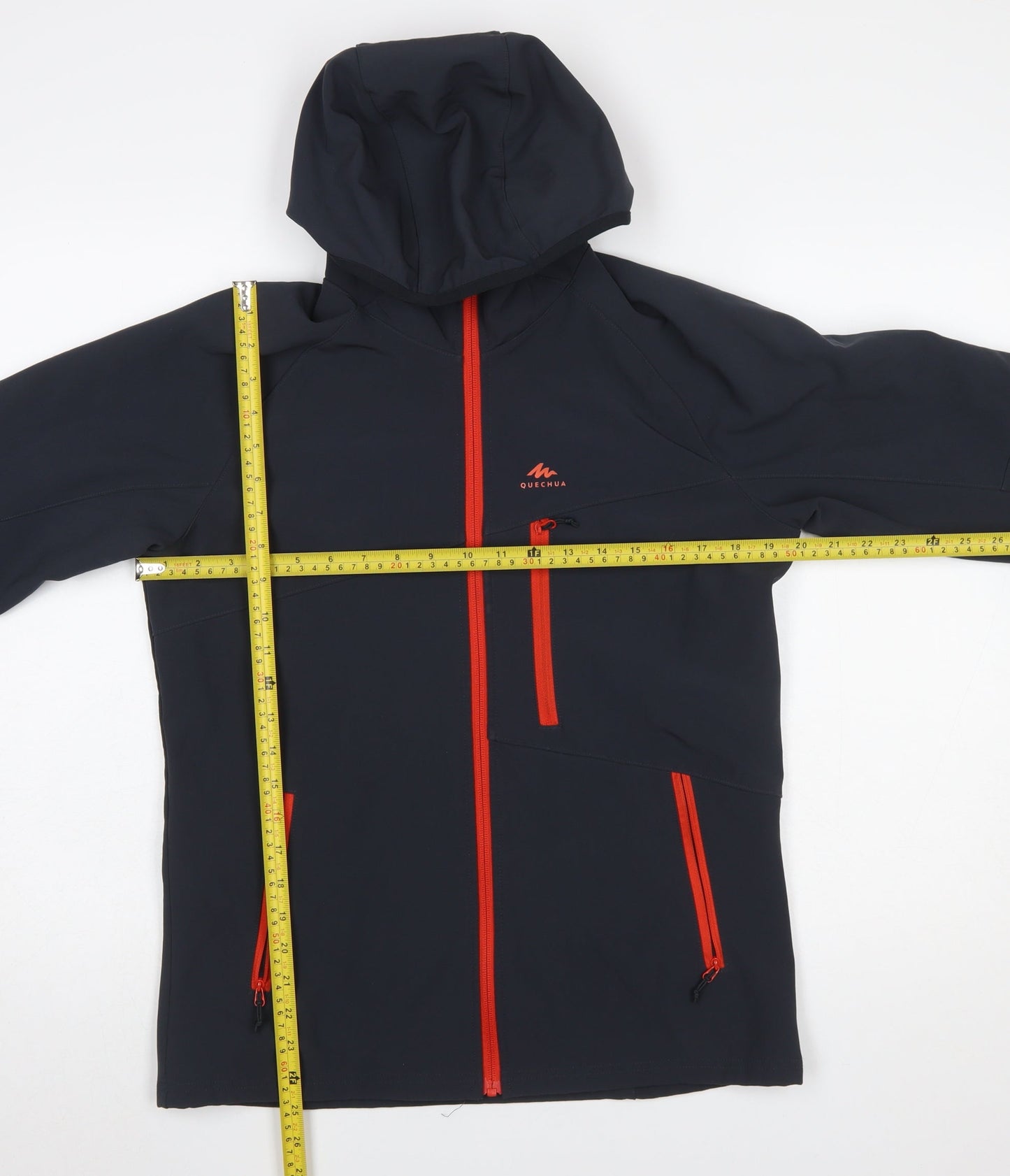 Quechua Boys Black Softshell Hooded Outdoor Jacket 14-15 Years