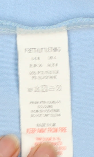 PRETTYLITTLETHING Women Blue Longline Blazer Jacket Size 8