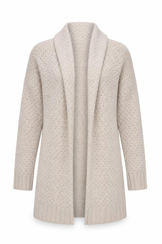 Gap Women Beige Wool Blend Open Cardigan Medium Long Sleeve Knit Jumper