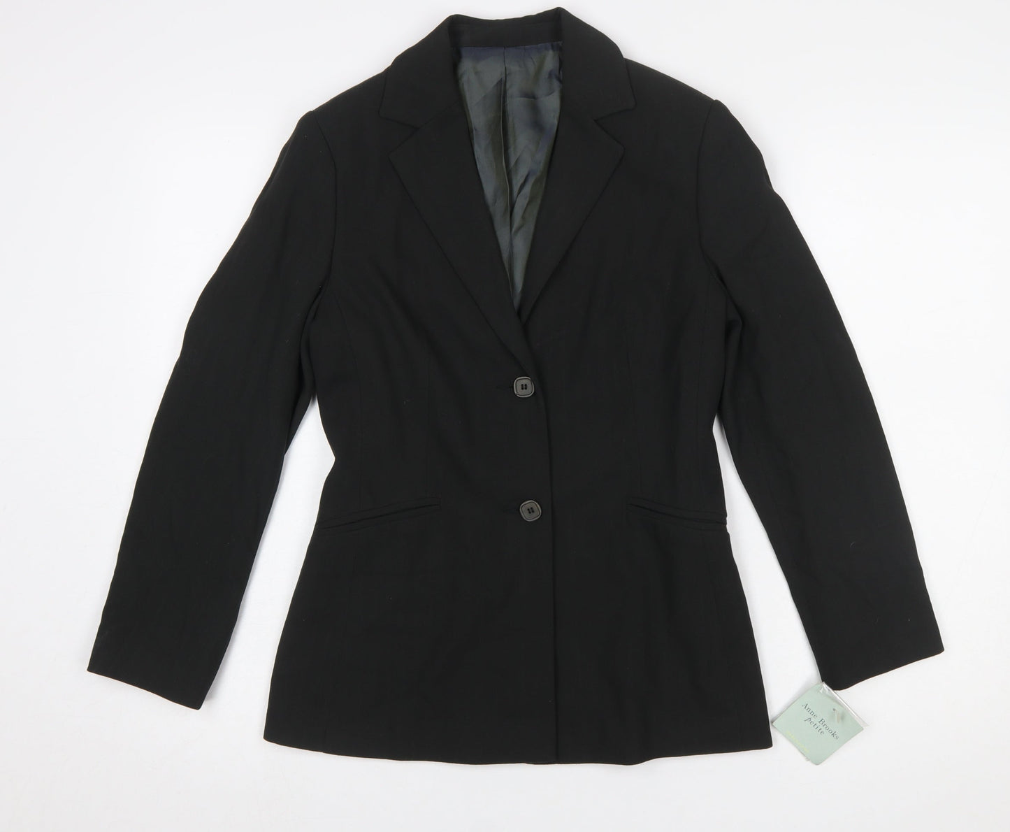 Anne Brooks Petite Black Two-Button Suit Jacket Size 6