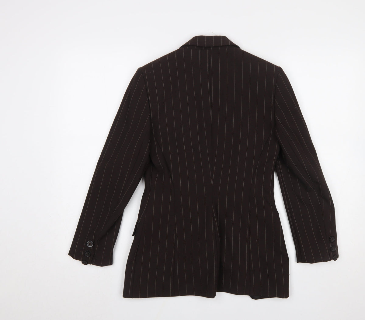 Principles Petite Brown Pinstripe Blazer Womens Size 6 Single Breasted
