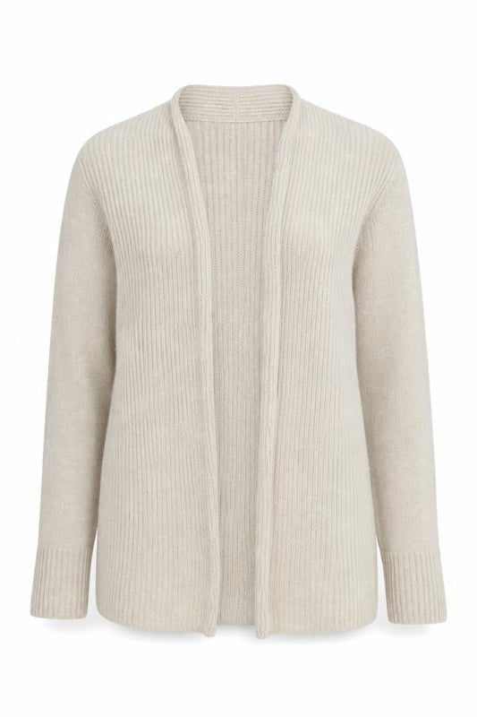 FatFace Women Beige Size 12 Knit Acrylic Cardigan Jumper
