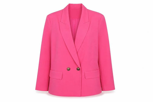 Tu Woman Pink Double-Breasted Blazer Size 14 Regular Fit