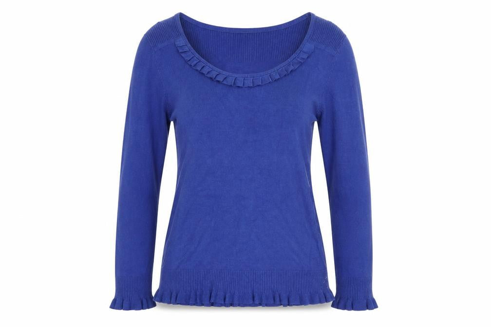 Marks & Spencer Per Una Women's Blue Size 12 Scoop Neck Jumper