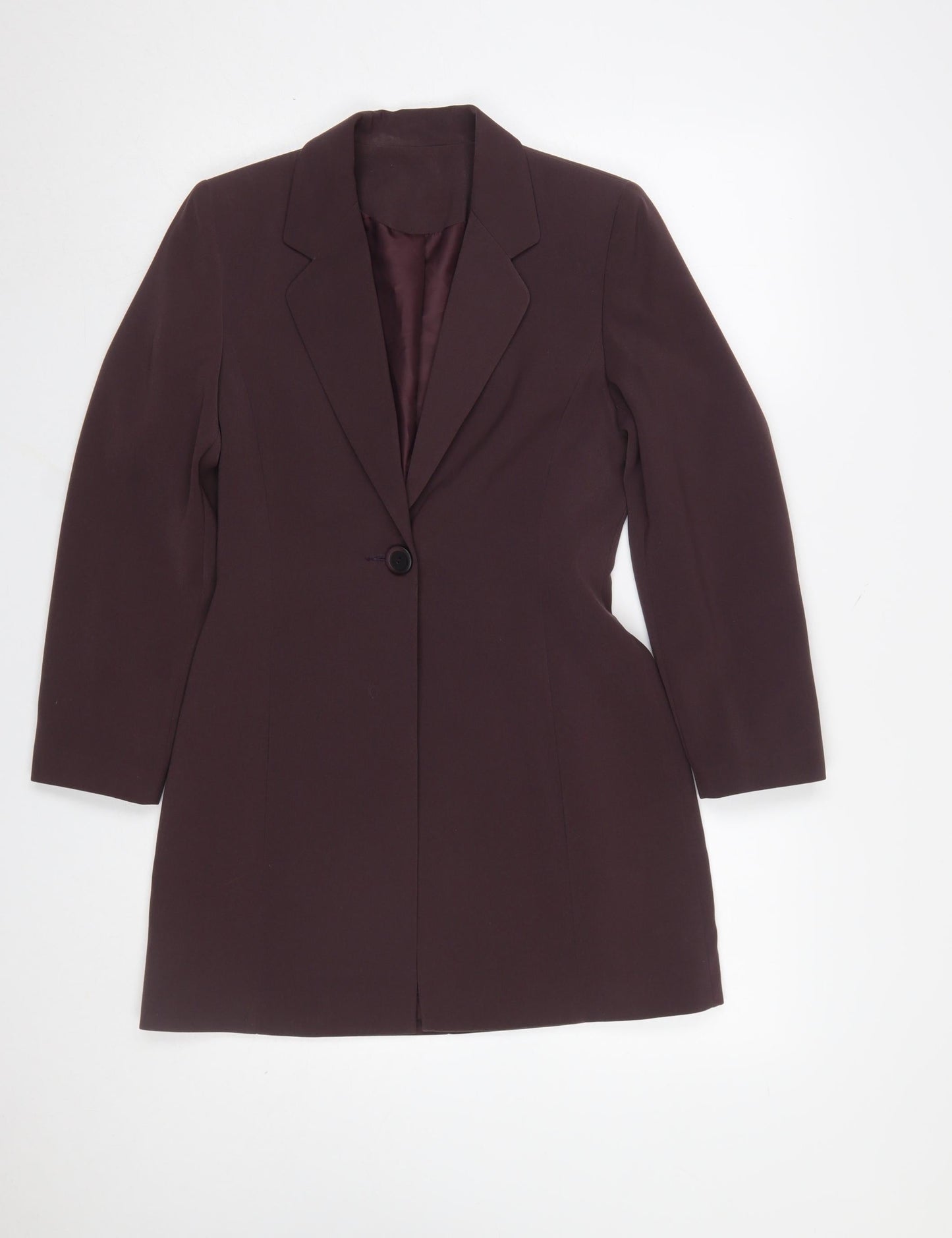 Richards Petites Women's Brown Single-Breasted Long Blazer UK 6