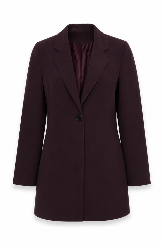 Richards Petites Women's Brown Single-Breasted Long Blazer UK 6