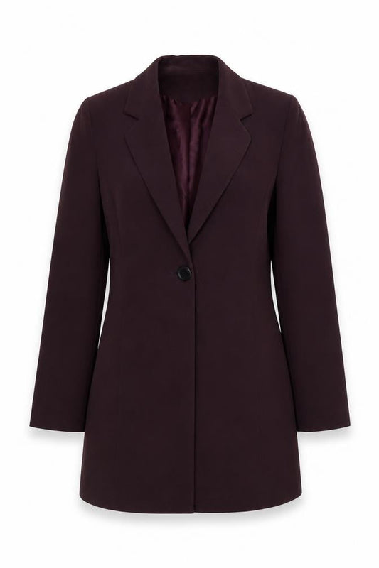 Richards Petites Women's Brown Single-Breasted Long Blazer UK 6