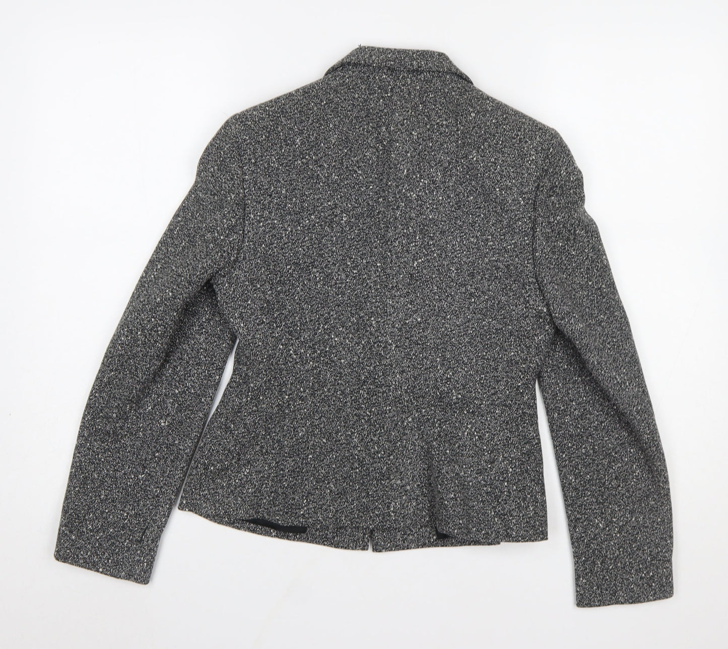 Principles Petite Grey Tweed One Button Blazer Jacket Size 8