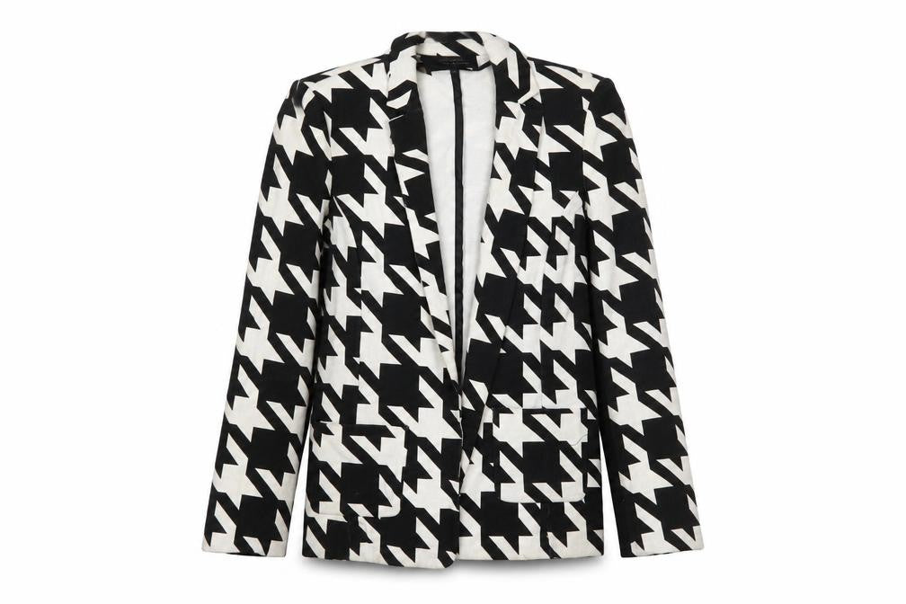 River Island Women’s Black & White Houndstooth Blazer Size 10