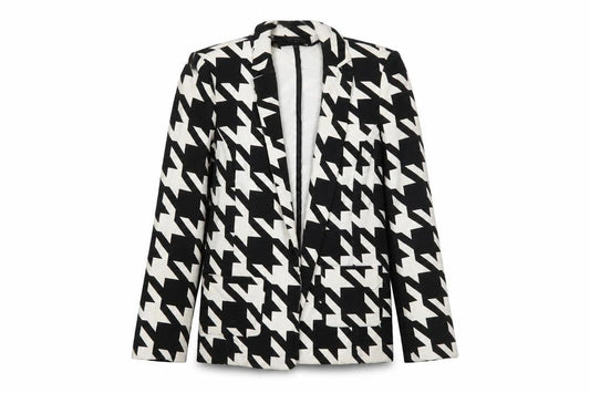 River Island Women’s Black & White Houndstooth Blazer Size 10