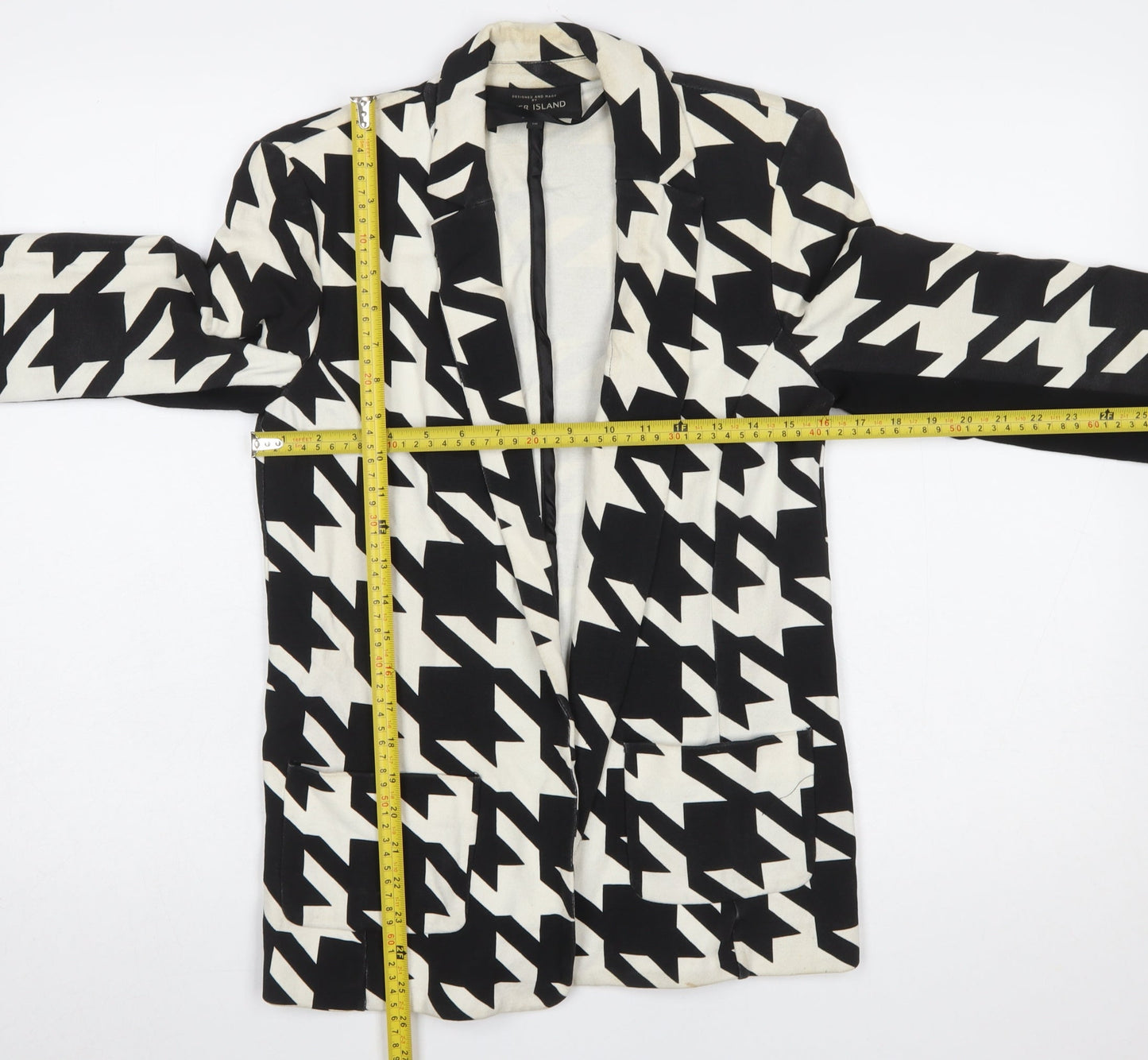 River Island Women’s Black & White Houndstooth Blazer Size 10