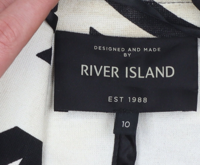 River Island Women’s Black & White Houndstooth Blazer Size 10