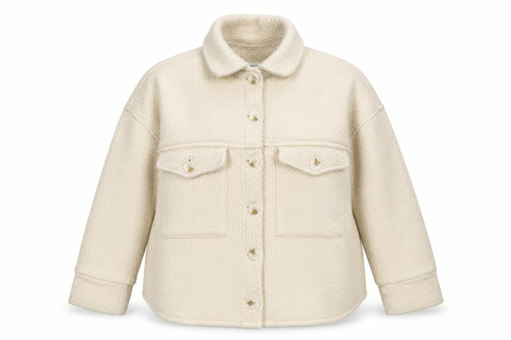 Native Youth Women Beige Cotton Button Jacket Size S