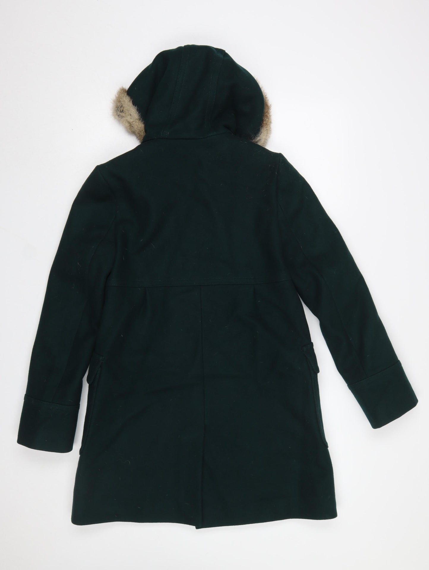 Comptoir des Cotonniers Women's Green Wool Duffle Coat Size 8