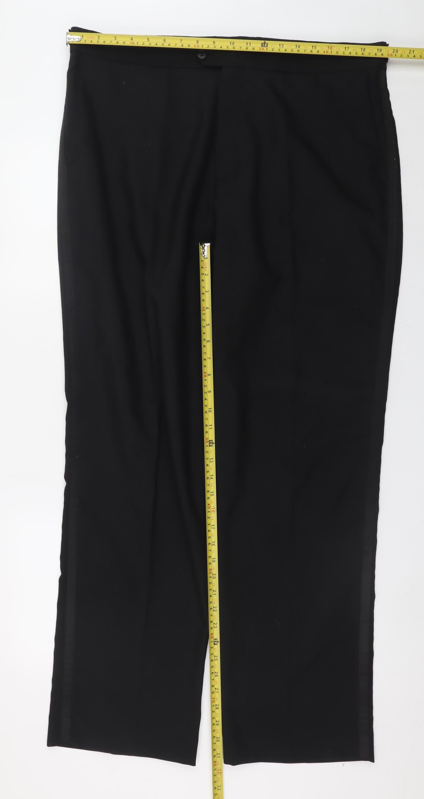 Charlton Gray Men's Black 40R Wool Blend Formal Dress Pants