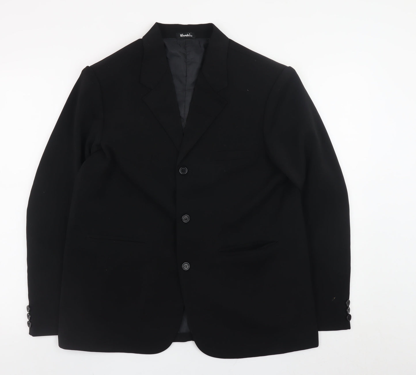 Vivaki Women's Black Classic Polyester Blazer Size 12