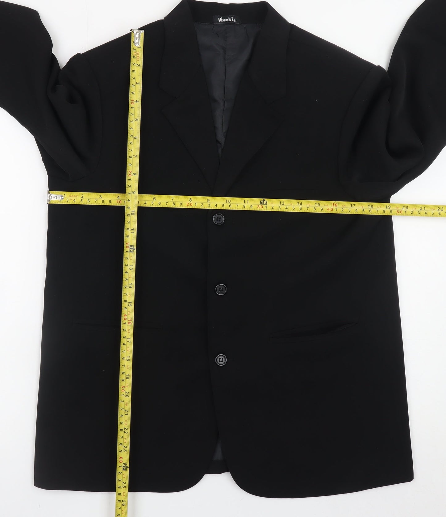 Vivaki Women's Black Classic Polyester Blazer Size 12