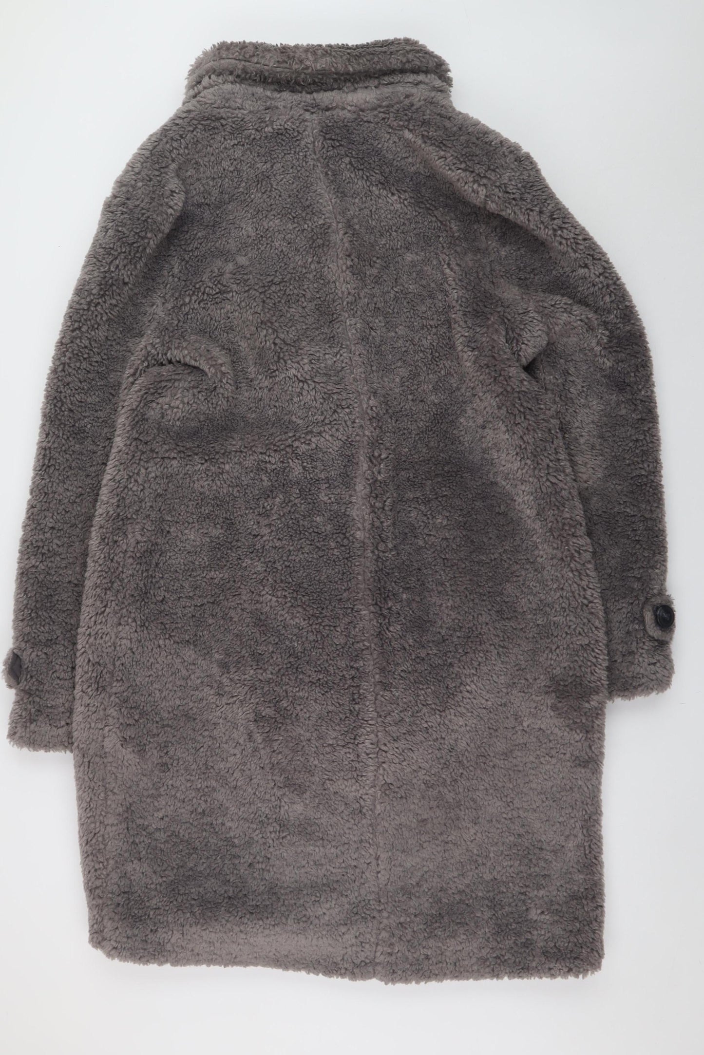 Papaya Womens Grey Long Faux Fur Overcoat Size 10 Winter Warm