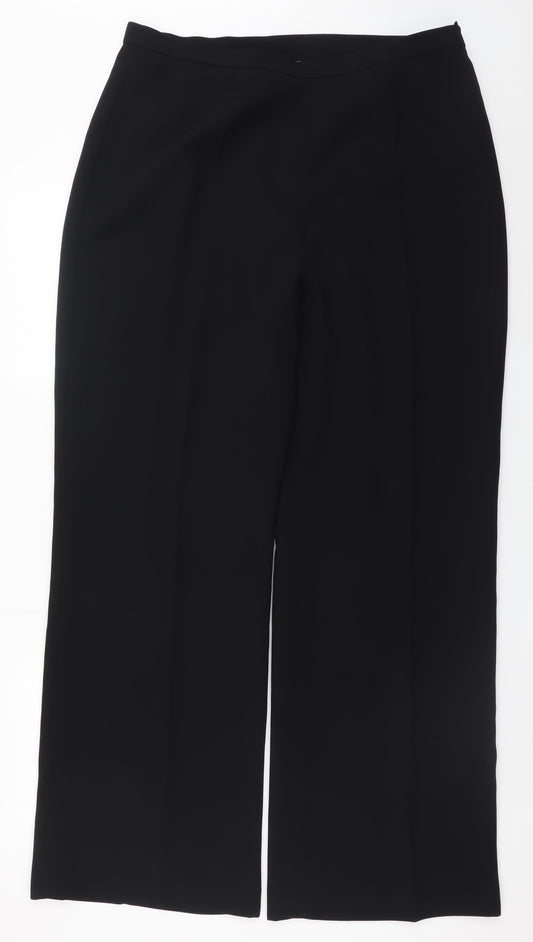 Le Suit Women’s Black Dress Pants Size 14 Wide-Leg Polyester Trousers