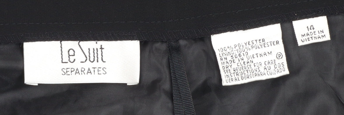 Le Suit Women’s Black Dress Pants Size 14 Wide-Leg Polyester Trousers