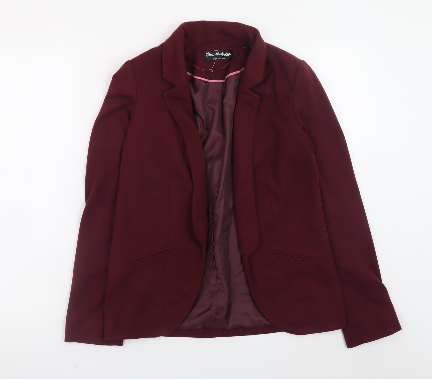 Miss Selfridge Womens Red Blazer UK 10 Slim Fit Lined Jacket