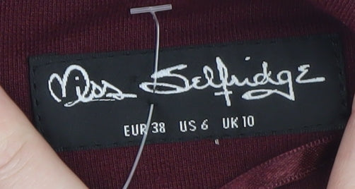 Miss Selfridge Womens Red Blazer UK 10 Slim Fit Lined Jacket