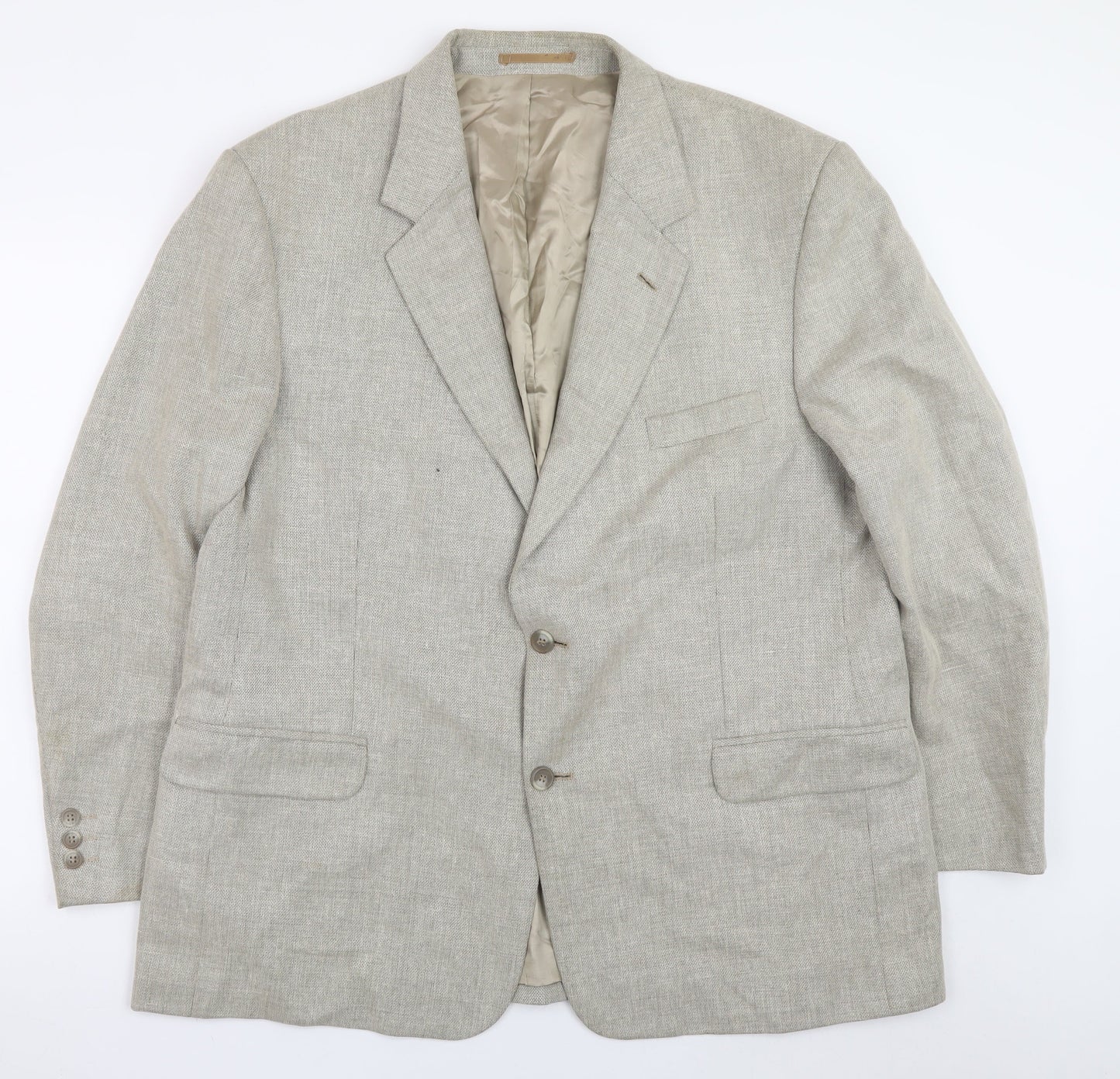 Brook Taverner Womens Beige Wool Blend Blazer Jacket Size 16 Classic Fit
