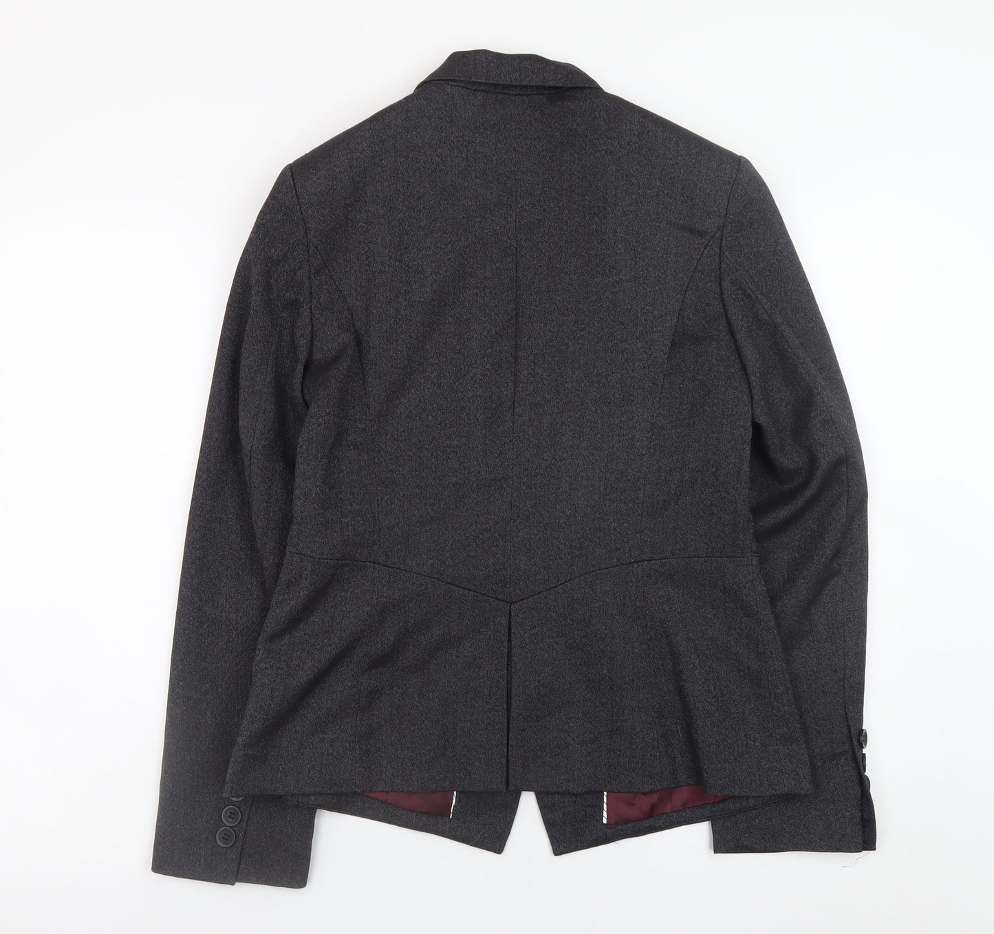 Next Women's Grey Classic Blazer Size 12 Lined Work Jacket