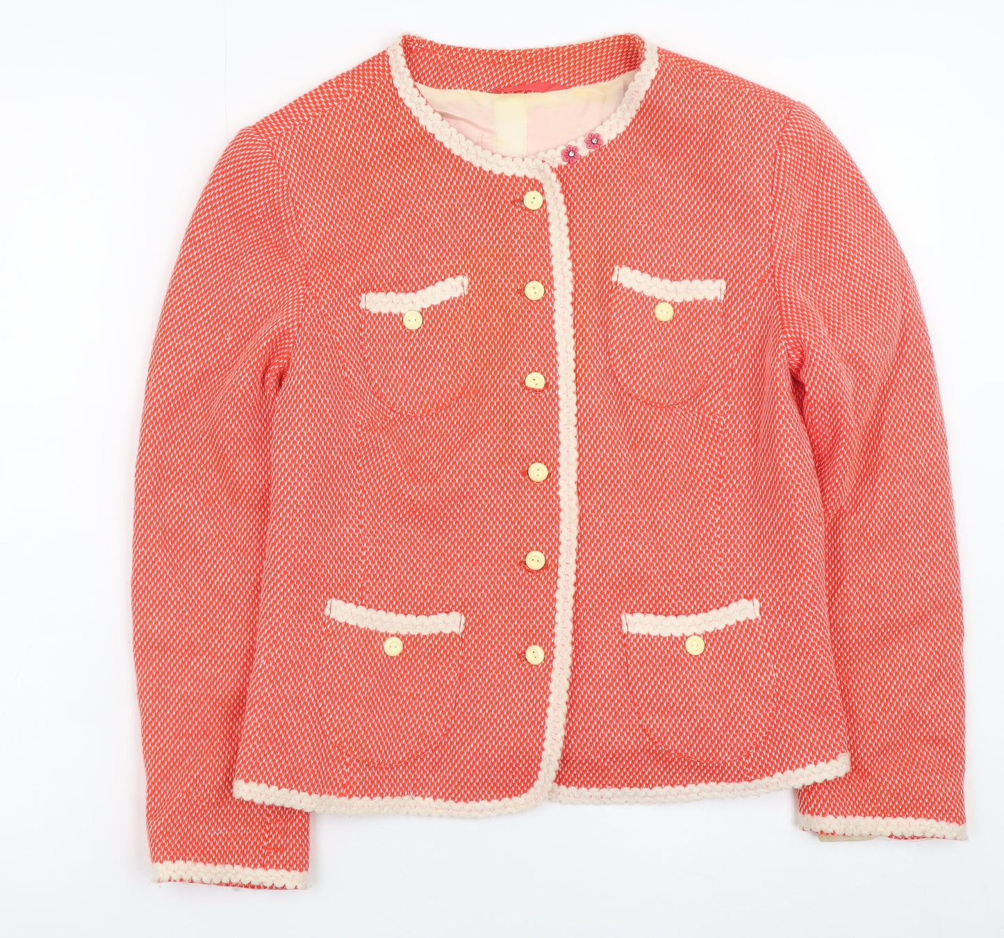 Vintage Women's Pink Tweed Button Blazer Size 12