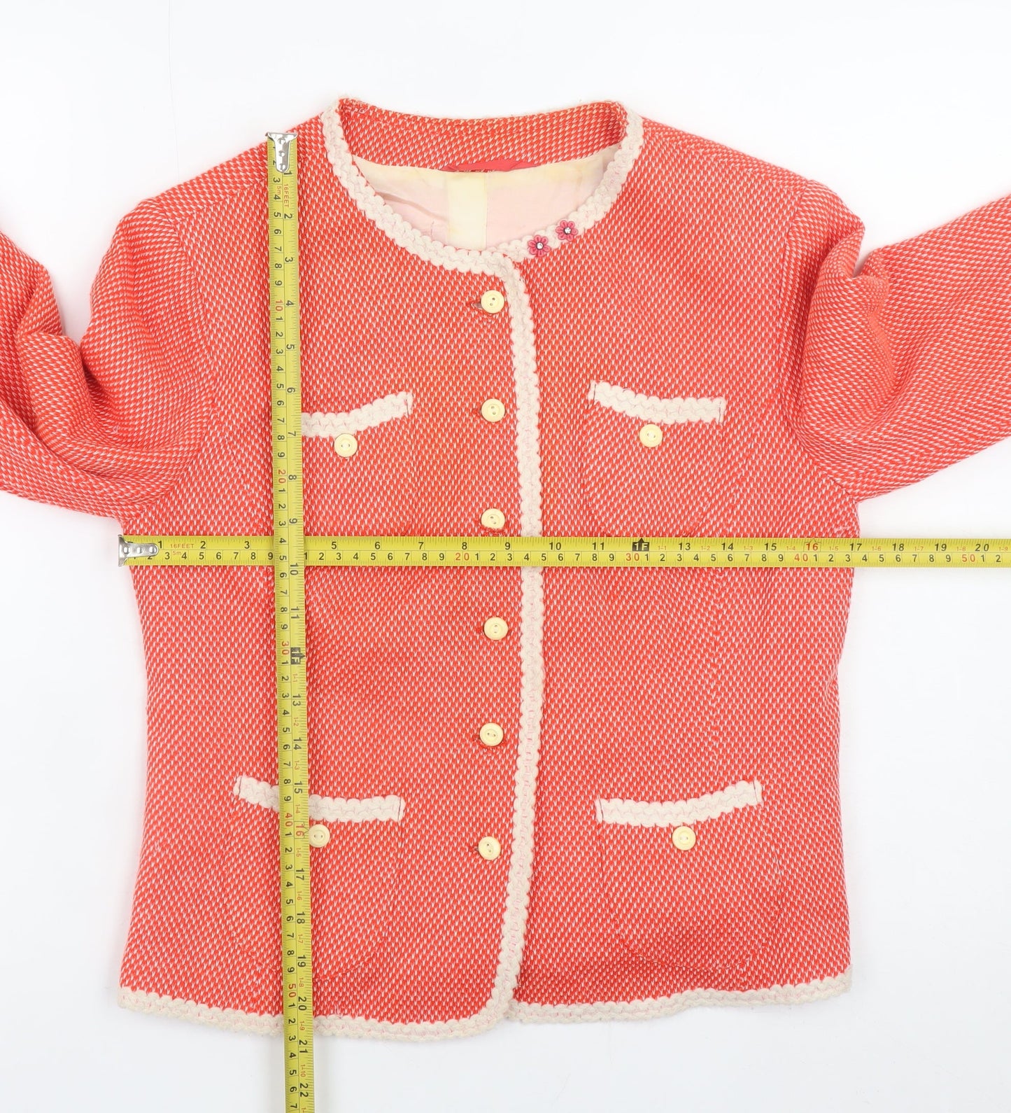 Vintage Women's Pink Tweed Button Blazer Size 12