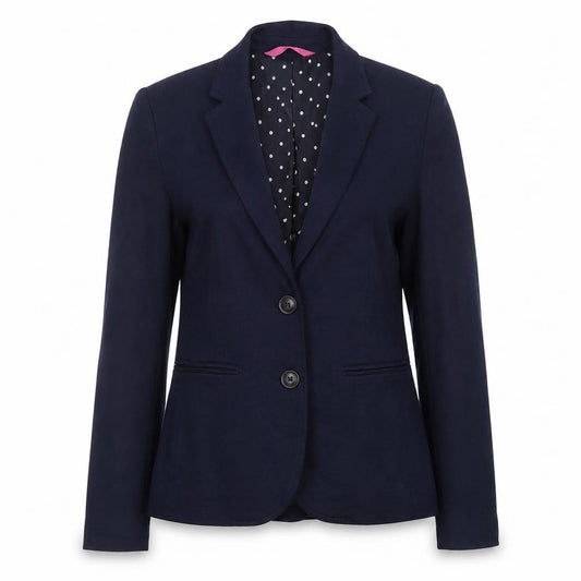 Joules Womens Navy Blue Blazer Size 8 Regular Lined Jacket