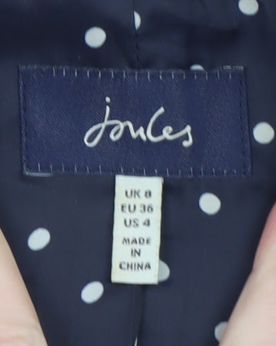 Joules Womens Navy Blue Blazer Size 8 Regular Lined Jacket