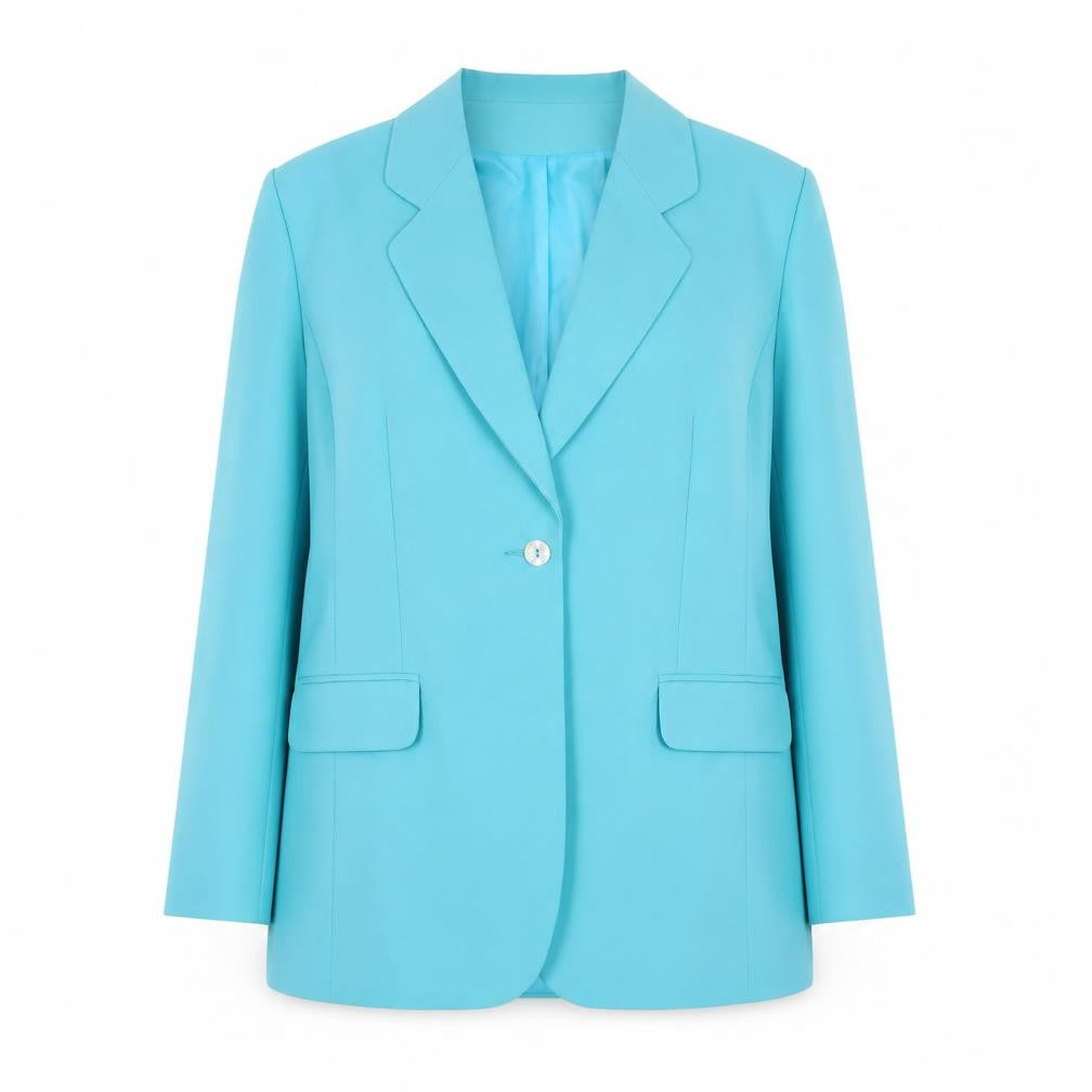 Modern Classics Women Blue Single-Breasted Blazer UK 18 Polyester Lined
