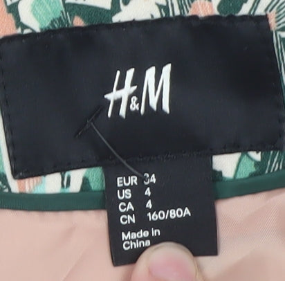 H&M Women's Multicoloured Blazer Size 8 Lightweight Lined Jacket
